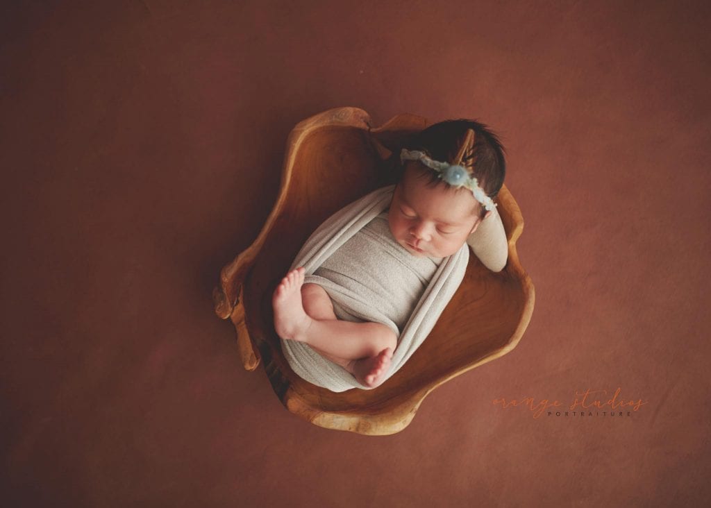 7 days old baby girl newborn portraits in singapore studio