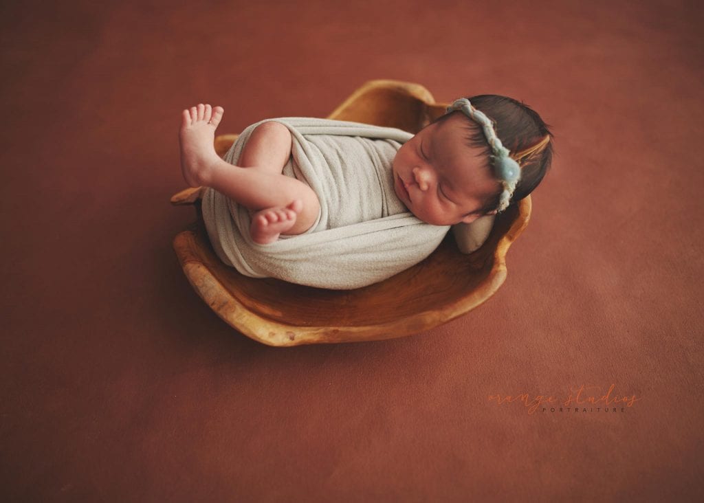 7 days old baby girl newborn portraits in singapore studio