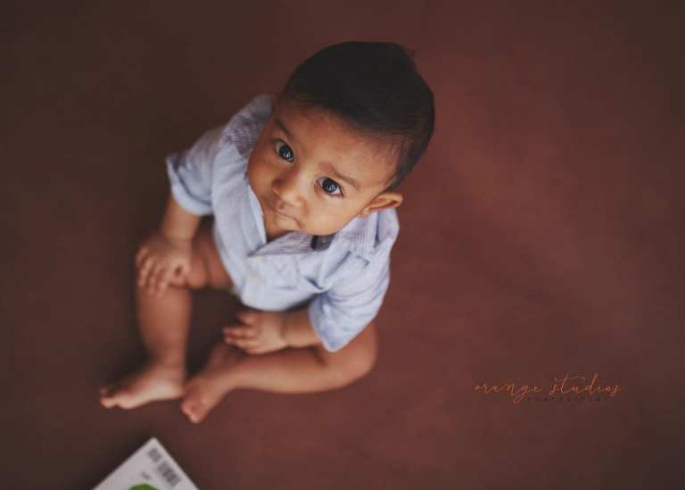 6 months old baby portraits in singapore natural light studio