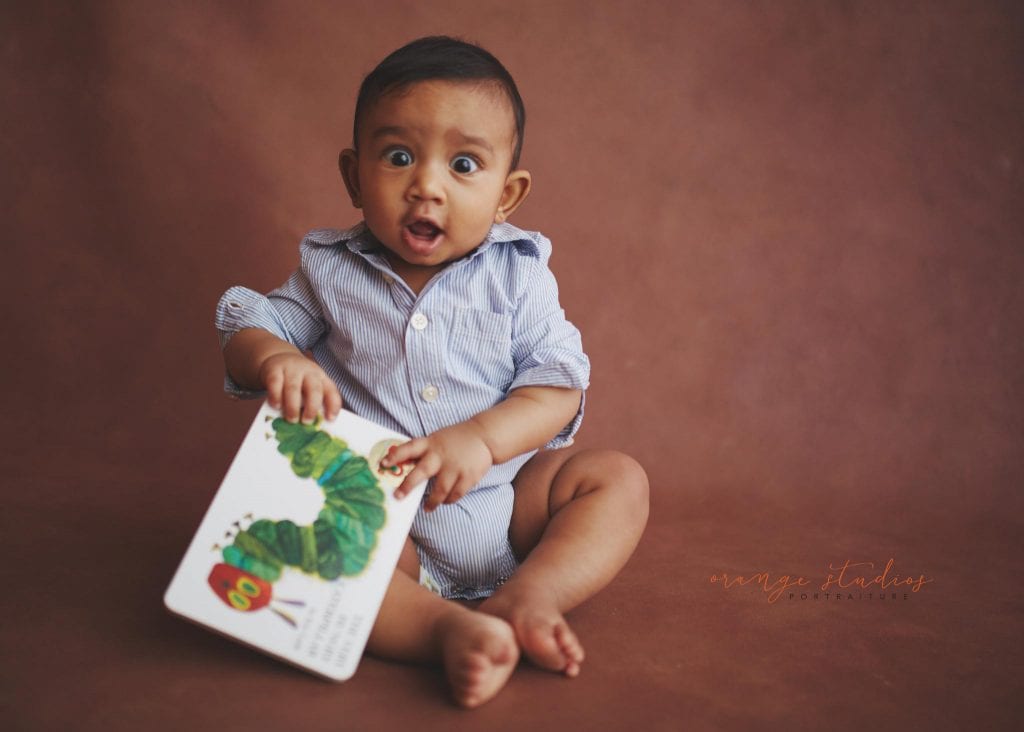 6 months old baby portraits in singapore natural light studio