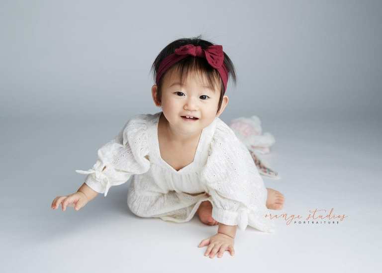 1 year old baby girl portraits in singapore studio
