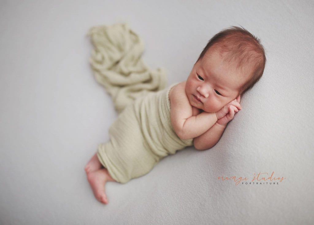 14 days old baby boy newborn portraits in singapore studio natural light
