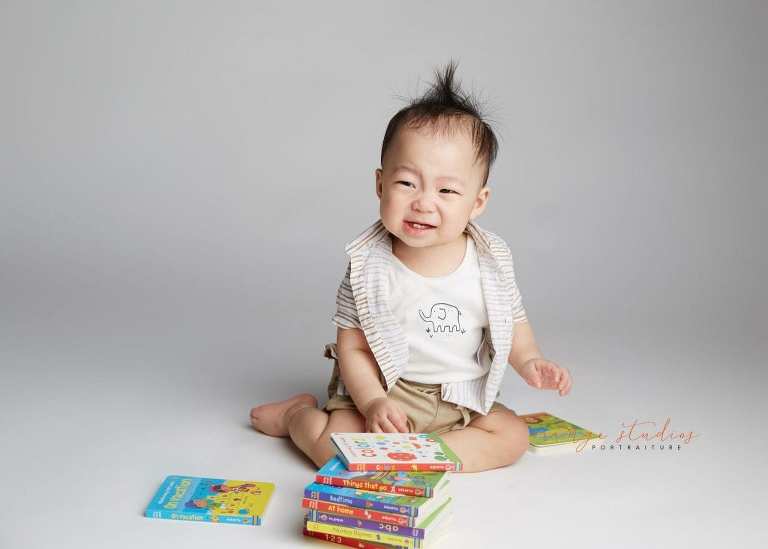 1 year old baby boy portraits in singapore studio