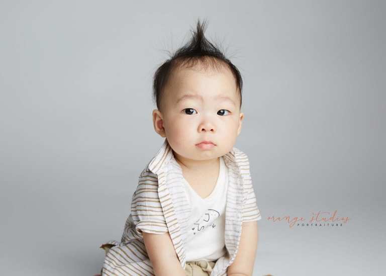 cool 1 year old baby boy portraits in singapore studio