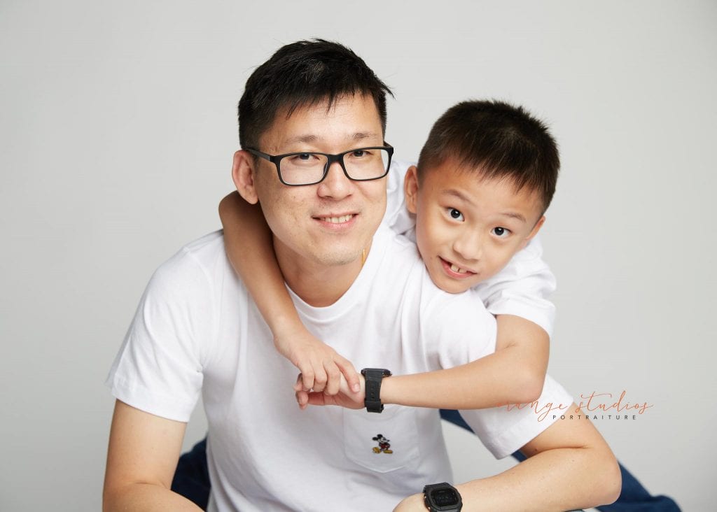 dad and son family portraits in singapore studio
