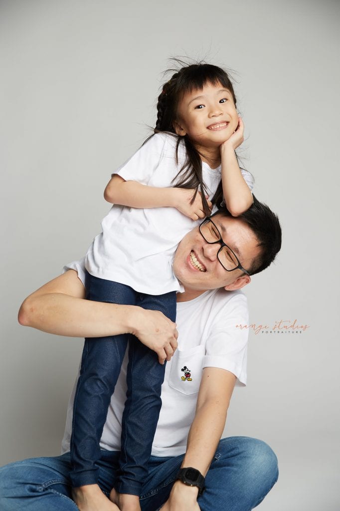 dad and daughter family portraits in singapore studio