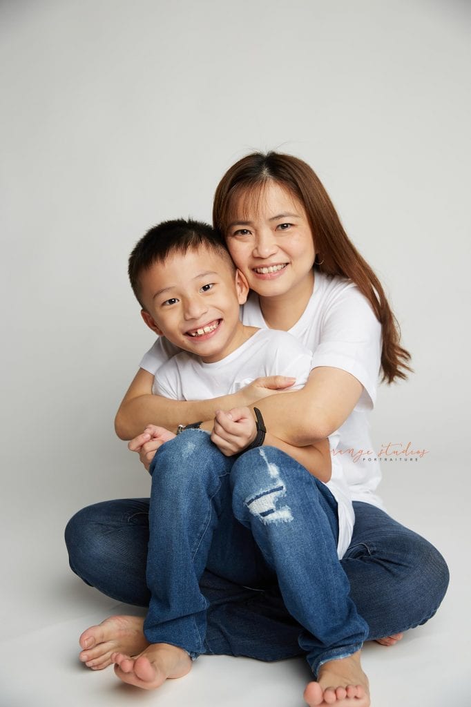 mum and son family portraits in singapore studio