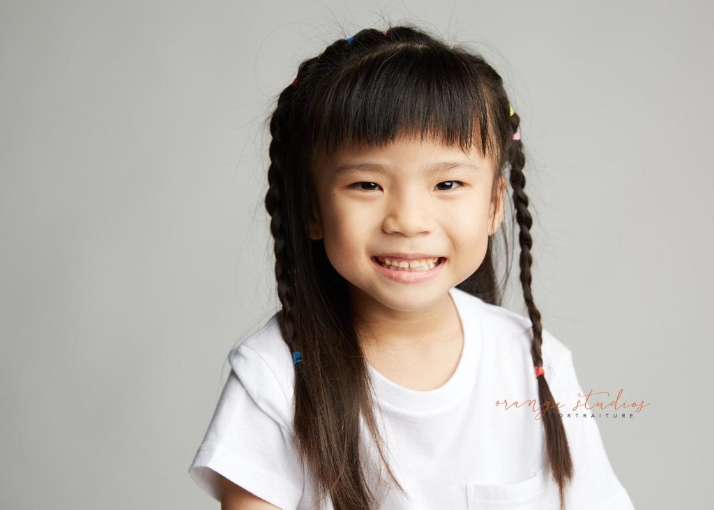 little girl kids portraits in singapore studio