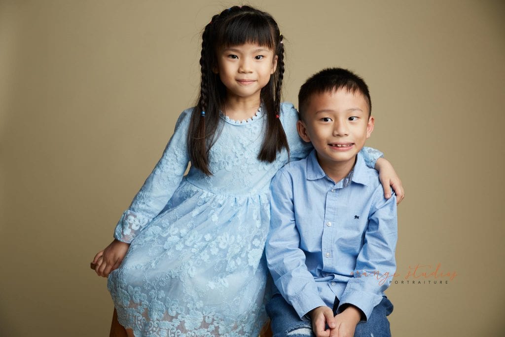 children siblings portraits in singapore studio