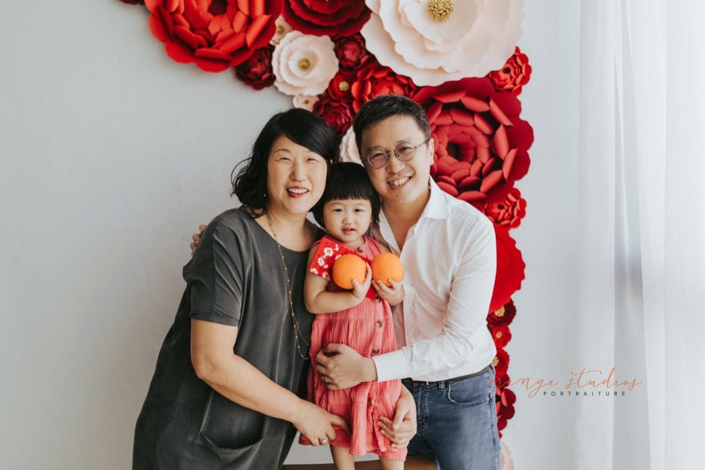 cny themed family portraits in singapore studio natural light