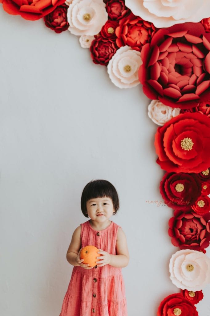 little girl cny themed kids portraits in singapore studio natural light