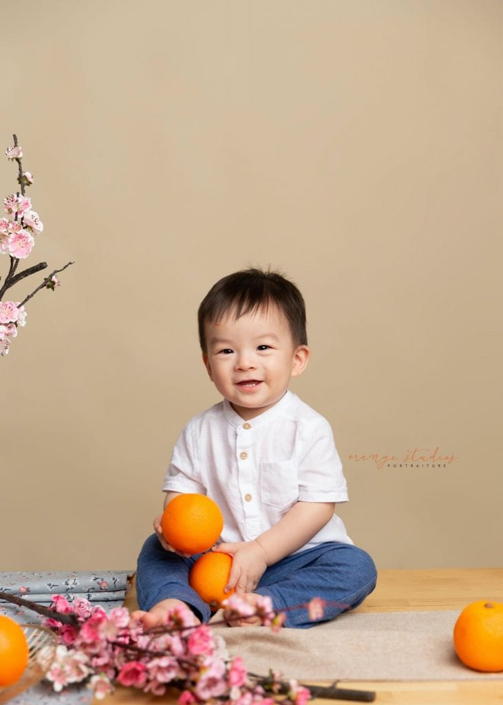 baby boy cny themed portraits in singapore studio