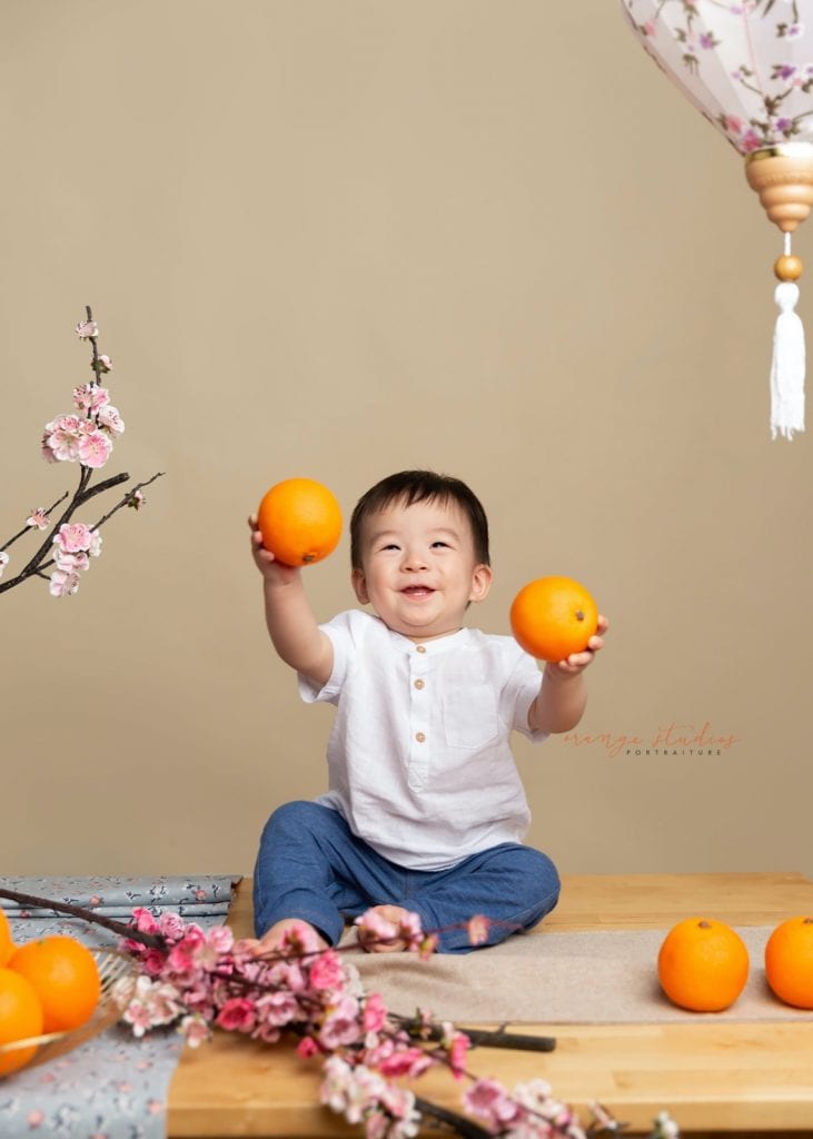 baby boy cny themed portraits in singapore studio