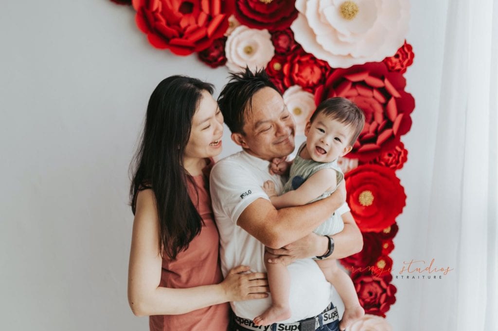cny themed family portraits in singapore studio natural light