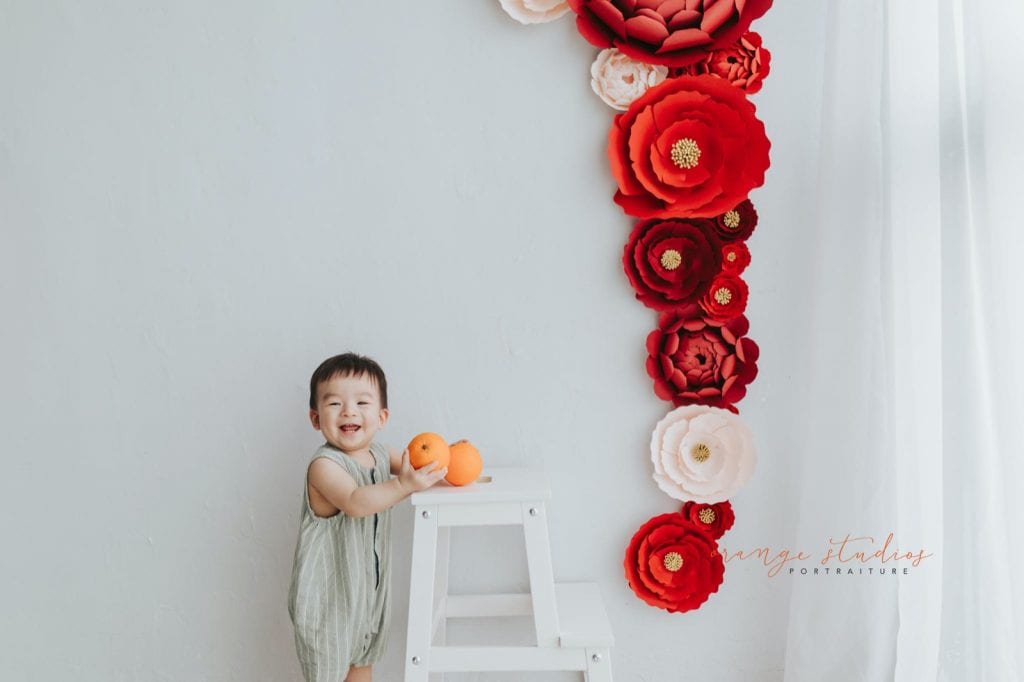 baby boy cny themed portraits in singapore studio natural light