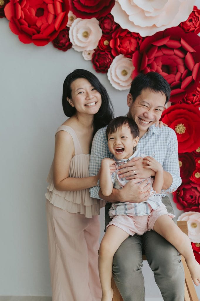 cny themed family portraits in singapore studio natural light