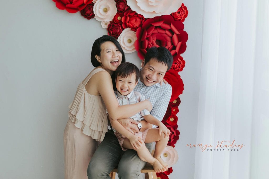 cny themed family portraits in singapore studio natural light
