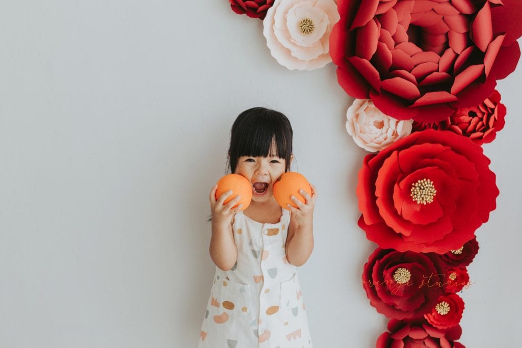 cny themed kids portraits in singapore studio natural light