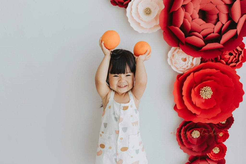 cny themed kids portraits in singapore studio natural light