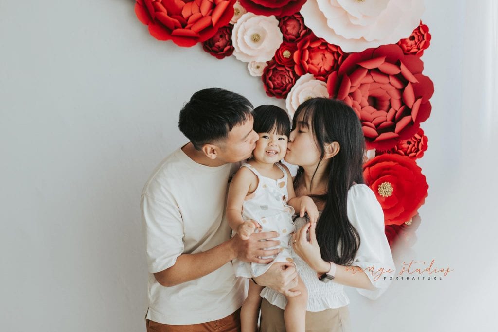 cny themed family portraits in singapore studio natural light