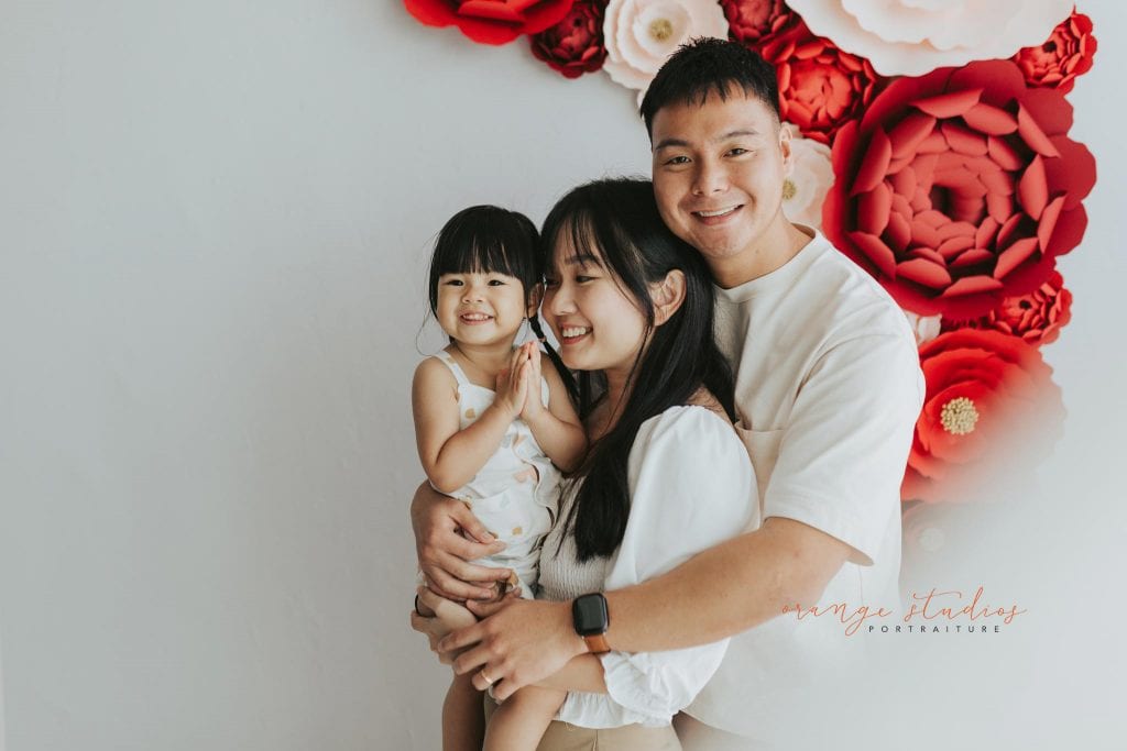 cny themed family portraits in singapore studio natural light