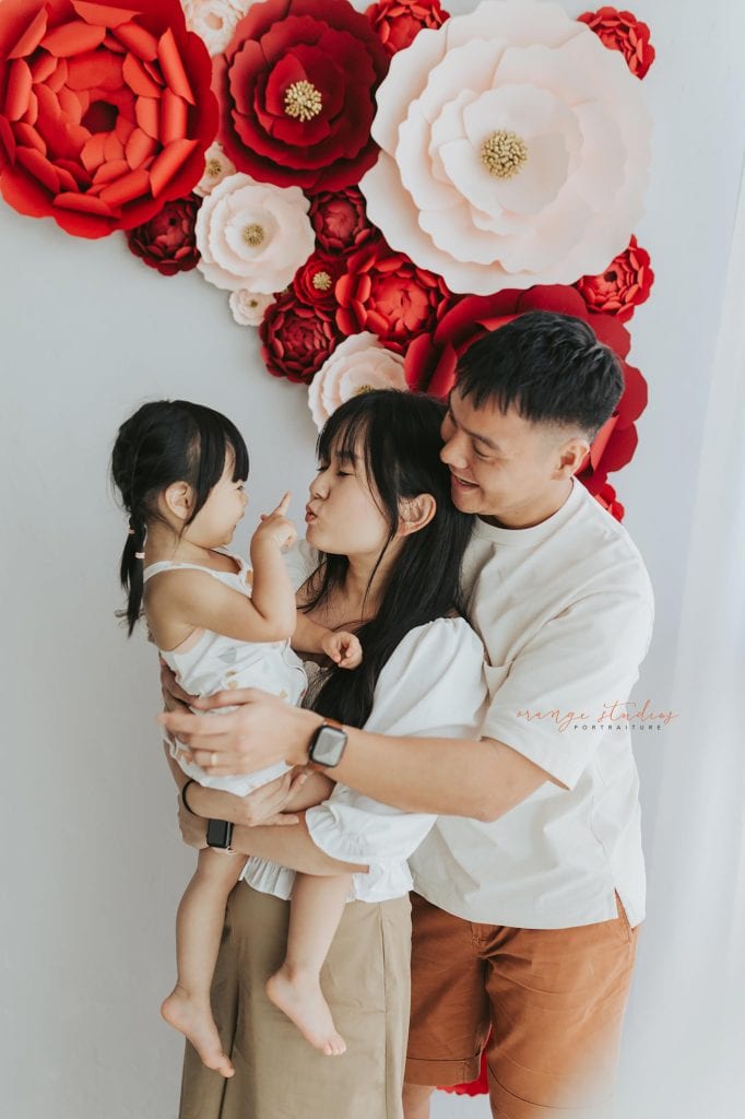 cny themed family portraits in singapore studio natural light