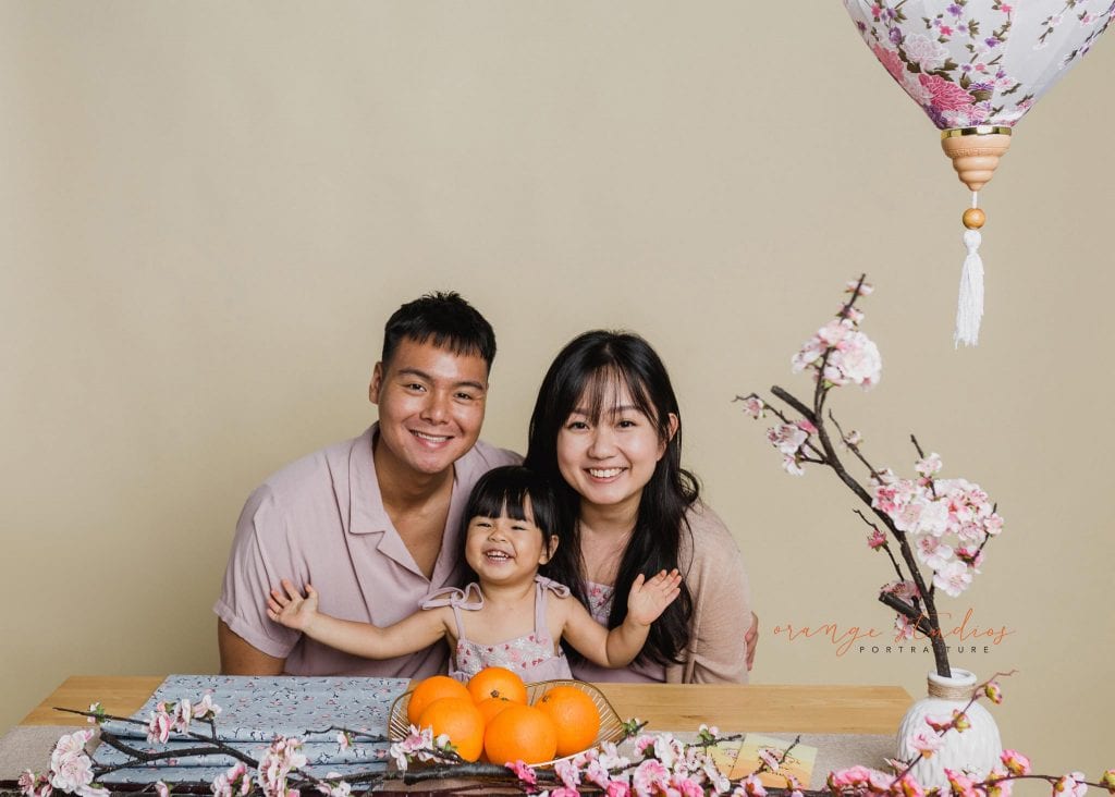 cny themed family portraits in singapore studio