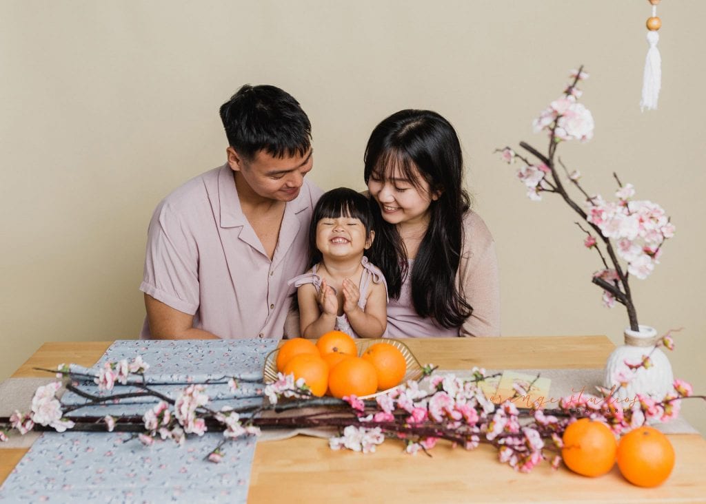 cny themed family portraits in singapore studio