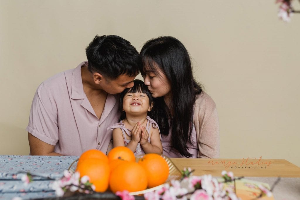 cny themed family portraits in singapore studio