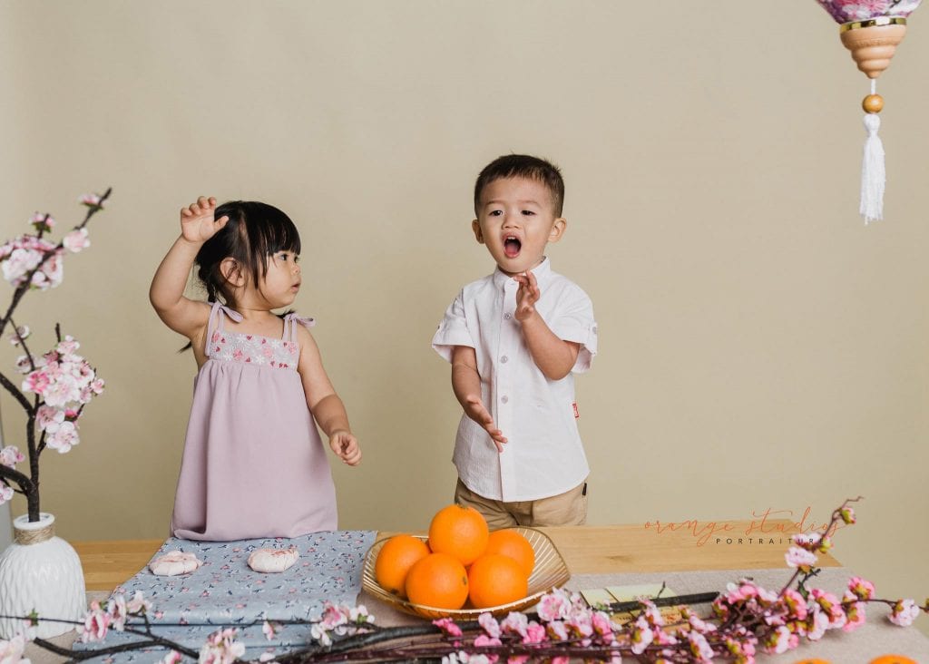 cny themed kids portraits in singapore studio