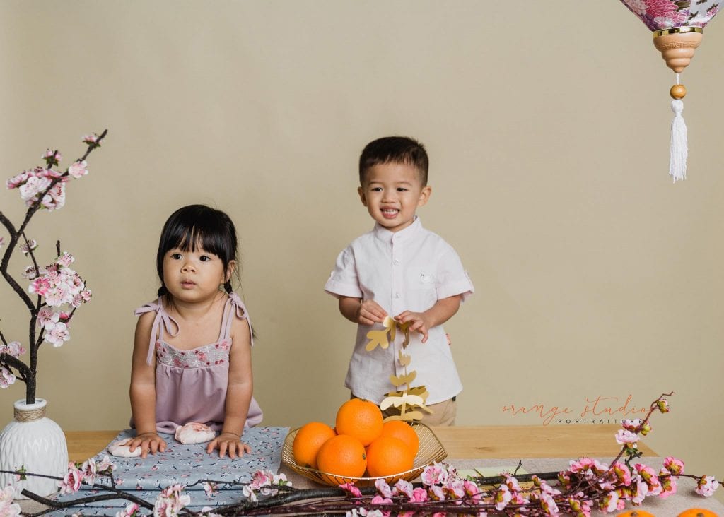 cny themed kids portraits in singapore studio