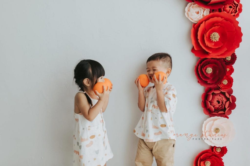 cny themed kids portraits in singapore studio natural light